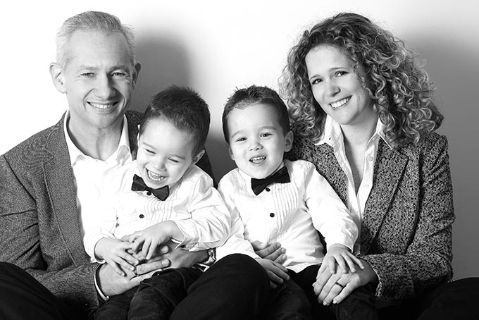 Familienfoto schwarz-weiß