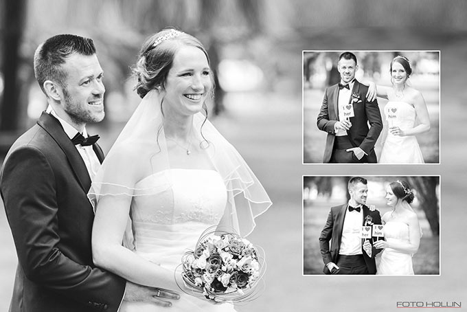 Hochzeitsfoto Paar am Springbrunnen