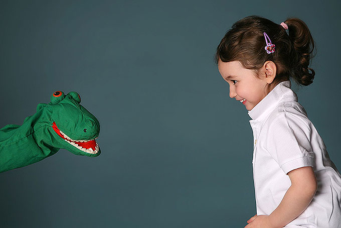 Kinderfoto mit Krokodil